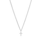 Colar Prateado Imola, para homem, com pendente em forma de cruz em aço inoxidável da marca portuguesa Twobrothers.