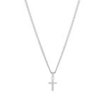 Colar Prateado Udine, para homem, com pendente em forma de cruz em aço inoxidável da marca portuguesa Twobrothers.