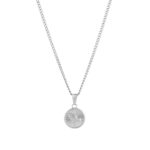 Colar medalha Auburn, para homem, em aço inoxidável prateado com duas mãos a rezar oração da marca Twobrothers.