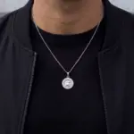 Colar prateado para homem em aço inoxidável 316L modelo Gladiador