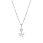 Colar Homem prateado com pendente em forma de rosa, produzido em aço inoxidável, da marca Twobrothers.