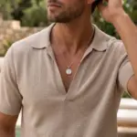 Colar Homem Prateado com Medalha Vitruviano - Image 5