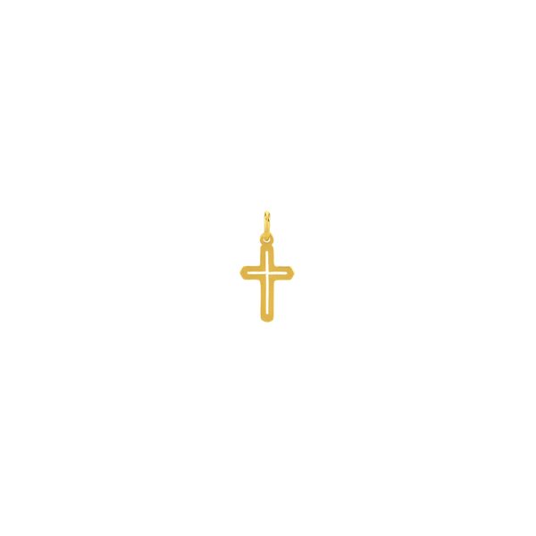 Pendente cruz Imola Dourada, em aço inoxidável para colares e pulseiras.