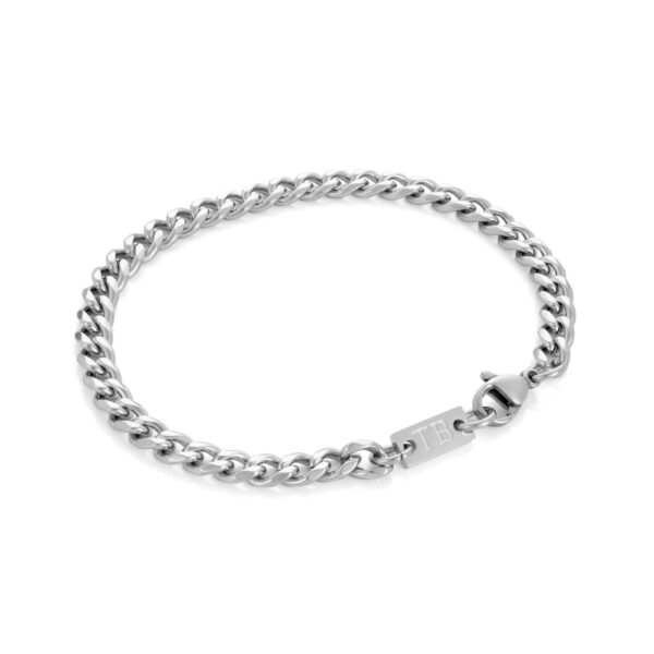 Pulseira Benson, para Homem, estilo corrente em aço inoxidável polido prateado, da marca Portuguesa Twobrothers.