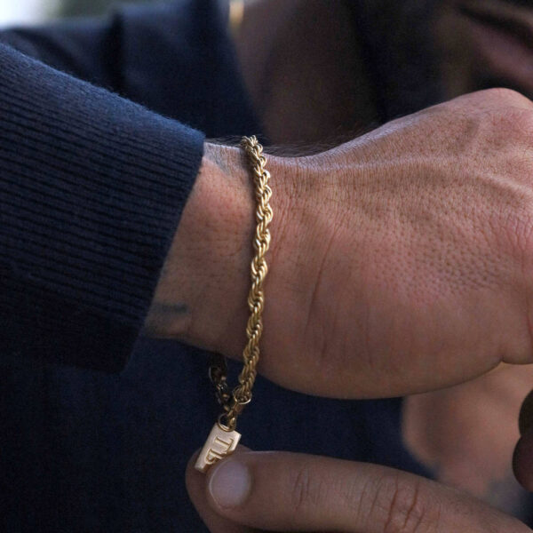 Pulseira Homem Dourado em aço Inoxidável