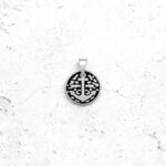 Pendente medalha com âncora em aço inoxidável para colares masculinos.