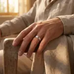 Anel para homem em aço inoxidável prateado, modelo Alpine