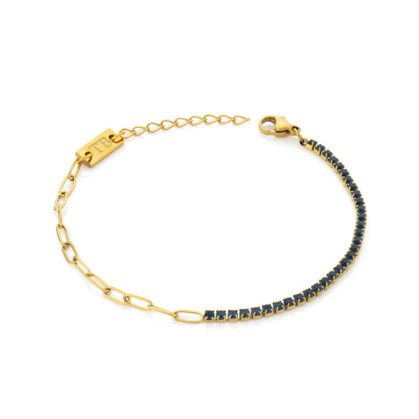 Pulseira Mulher Dourada Brilhantes Azuis da marca Twobrothers