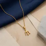 Colar para homem em aço inoxidável dourado, modelo poseidon tridente