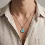 Colar Homem Prateado em aço Inoxidável