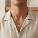 Colar Homem Prateado em aço Inoxidável