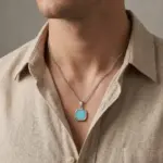 Colar Homem Prateado em aço Inoxidável