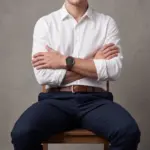 Relógio para Homem Clinton em aço inoxidável e com bracelete em pele genuína castanha