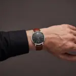 Relógio Clinton para homem com bracelete em pele castanha