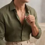 Colar prateado, para homem, com pendente em forma de cruz em aço inoxidável.