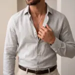 Colar para homem em aço inoxidável prateado com pendente estrela davi