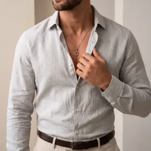 Colar para homem em aço inoxidável prateado com pendente estrela davi