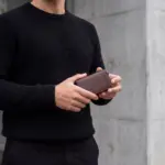 Porta-Cartões para homem modelo Chicago em pele castanha genuína