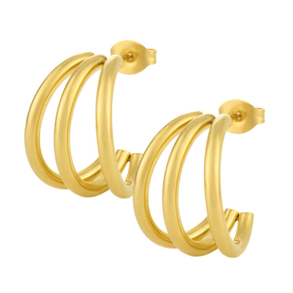 brincos mulher em aço inoxidável dourado