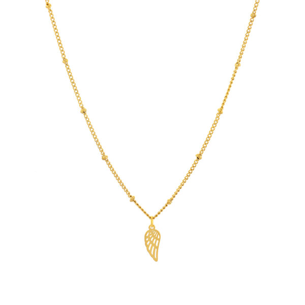 Colara para mulher dourado com pendente em forma de asa