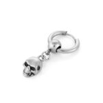 Brinco Prateado para Homem com pendente de uma caveira, em aço inoxidável