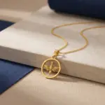 Colar para homem em aço inoxidável dourado com medalha freedom