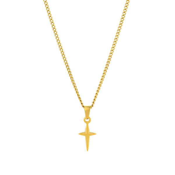 Colar Homem dourado com Cruz Clermont, para homem, produzido em aço inoxidável que não faz alergia, na categoria de moda em Portugal