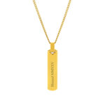 Colar Homem dourado com pendente boston, para personalizar, produzido em aço inoxidável que não faz alergia, na categoria de moda em Portugal