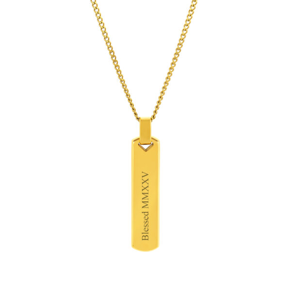 Colar Homem dourado com pendente boston, para personalizar, produzido em aço inoxidável que não faz alergia, na categoria de moda em Portugal