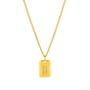 Colar Homem dourado com pendente Seattle, para personalizar, produzido em aço inoxidável que não faz alergia, na categoria de moda em Portugal
