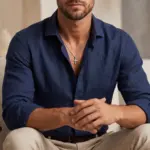Colar para homem em aço inoxidável prateado com pendente cruz columbia