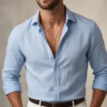 Colar para homem em aço inoxidável dourado com pendente cruz columbia