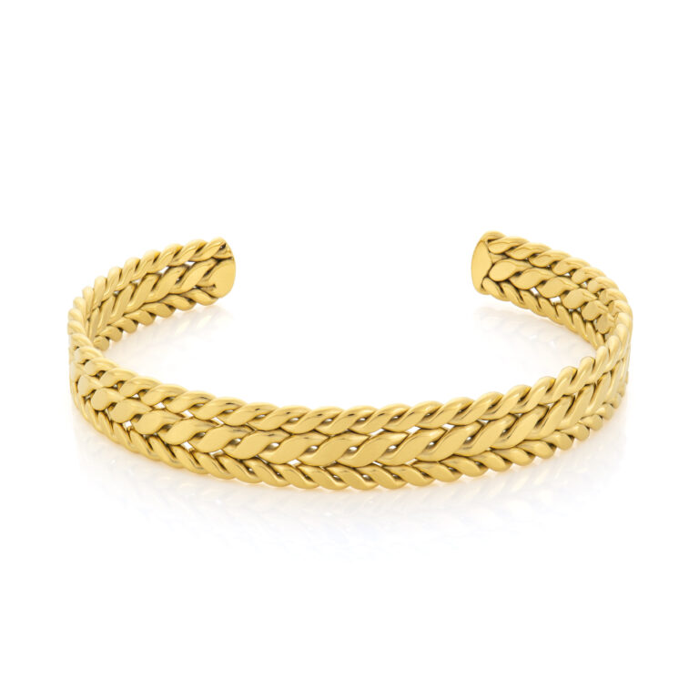 Pulseira escrava para homem Hollywood, na cor dourada, da marca Twobrothers em Portugal, com tamanho único ajustável a todos os pulsos.