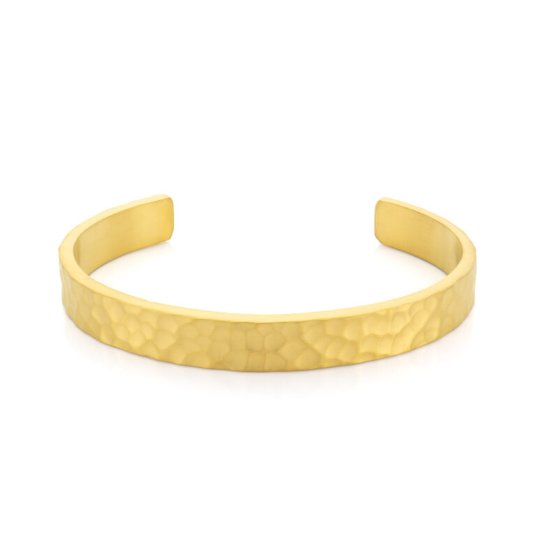 Pulseira para home estilo escrava Rockland, em aço inoxidável dourado, da marca Twobrothers em Portugal, com detalhes e de tamanho único ajustável a todos os pulsos.