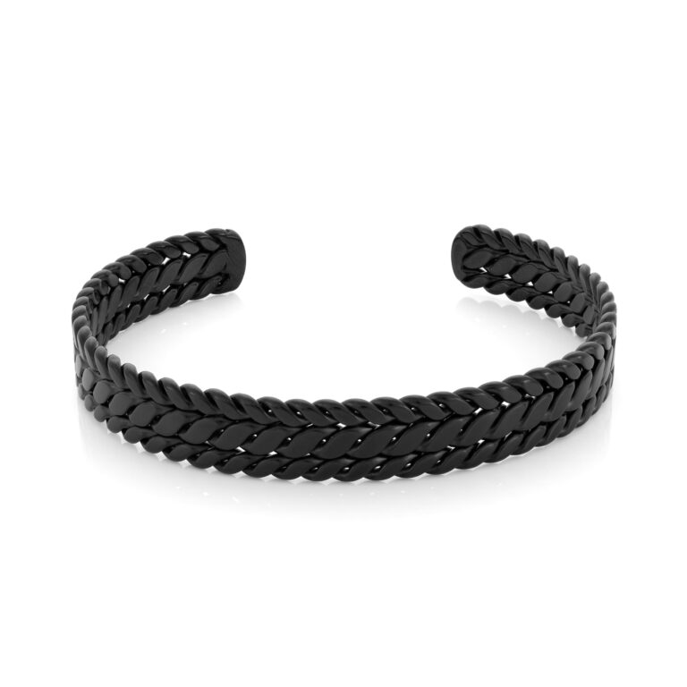 Pulseira escrava para homem Hollywood, na cor preta, da marca Twobrothers em Portugal, com tamanho único ajustável a todos os pulsos.