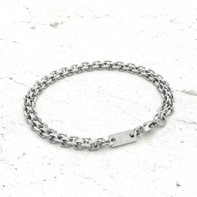 Pulseira para homem com corrente dupla.