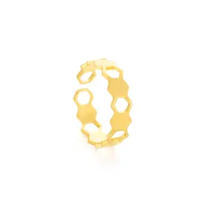 anel para mulher em aco inoxidavel dourado caroline