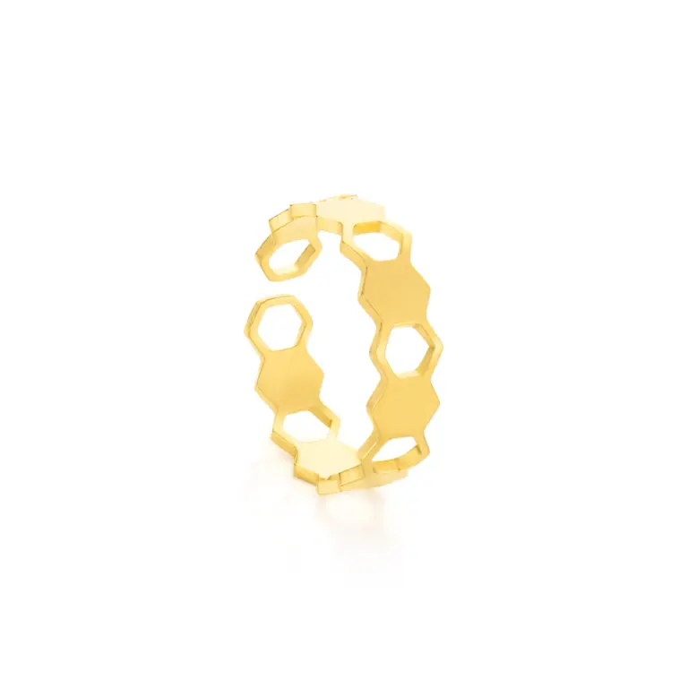 anel para mulher em aco inoxidavel dourado caroline