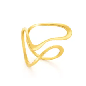 anel para mulher em aço inoxidavel dourado evelyn