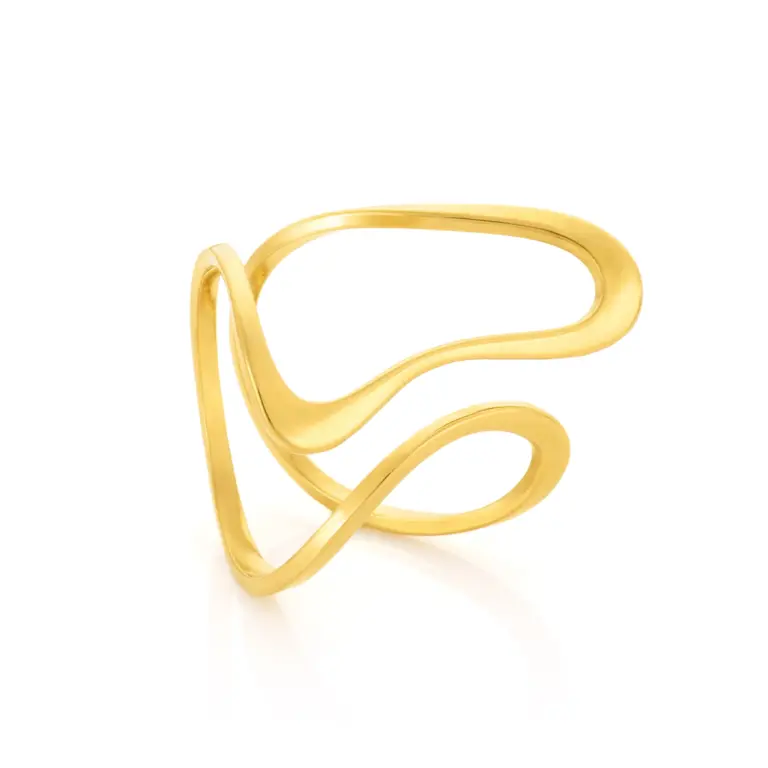 anel para mulher em aço inoxidavel dourado evelyn