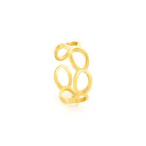 anel em aco inoxidavel dourado para mulher vivian