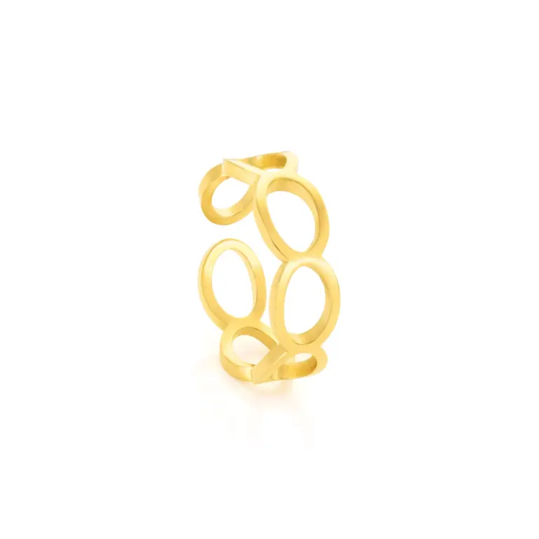 anel em aco inoxidavel dourado para mulher vivian