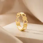 anel caroline em dourado para mulher em aço inoxidavel