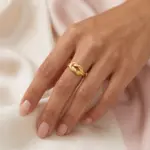 anel em dourado para mulher em aço inoxidavel modelo charlotte