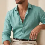 Colar para homem em aço inoxidável prateado com pendente gun