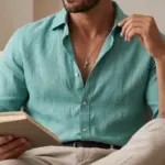 Colar para homem em aço inoxidável prateado com pendente gun