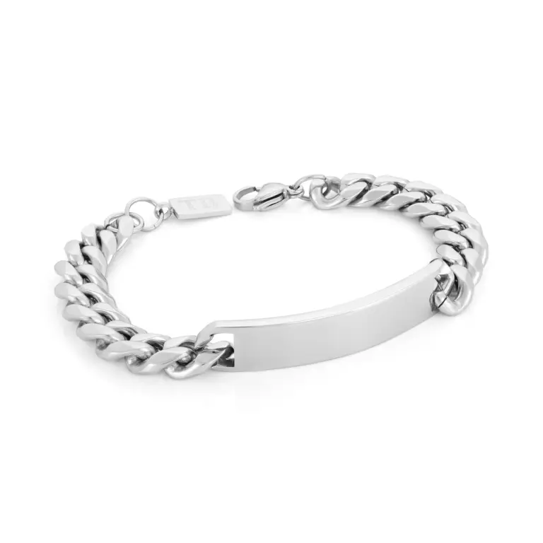 pulseira homem tucson em aço inoxidavel com placa personalizavel