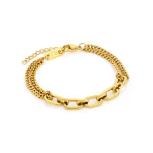 pulseira mulher dourada em aço inoxidavel amelie
