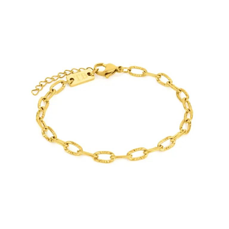 pulseira mulher dourada em aço inoxidavel anne