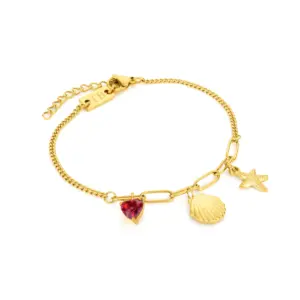 pulseira para mulher em dourado com pendentes juliette